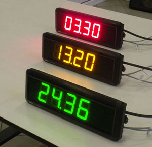 Large led clocks with time and date, ethernet interface